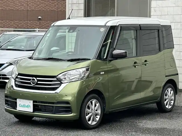 日産 デイズ ルークス X Vセレクション 茨城県 2019(令1)年 3.7万km ホワイトソリッド/プレミアムオリーブM ツートンカラー/　(ホワイトソリッド/プレミアムオリーブM)/ワンオーナー車/純正メモリナビ【MM319D-W】/(AM/FM/Bluetooth/Music Stocker/CD/DVD/フルセグTV）/アラウンドビューモニター/バックカメラ/コーナーセンサー/エマージェンシーブレーキ/踏み間違い衝突防止アシスト/車線逸脱警報/横滑り防止/純正14インチアルミホイール/両側パワースライドドア/純正ドアバイザー/純正ドライブレコーダー【DJ4-D】/ETC/純正フロアマット/シートバックテーブル/後席ロールサンシェード/プッシュスタート/スペアキー×1/ISOFIX/保証書/取扱説明書/ナビ取扱説明書