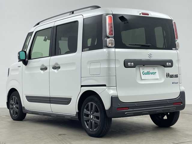 スズキ スペーシア ギア HYBRID XZ 鹿児島県 2023(令5)年 1.9万km ピュアホワイトP 純正ディスプレイオーディオ/（CD/フルセグTV）/全方位カメラ/スズキセーフティーサポート/両側パワースライドドア/アダプティブクルーズコントロール/前席シートヒーター/リアサーキュレーター/LEDヘッドライト/コーナーセンサ―/前後ドライブレコーダー/ETC/ルーフレール/純正アルミホイール