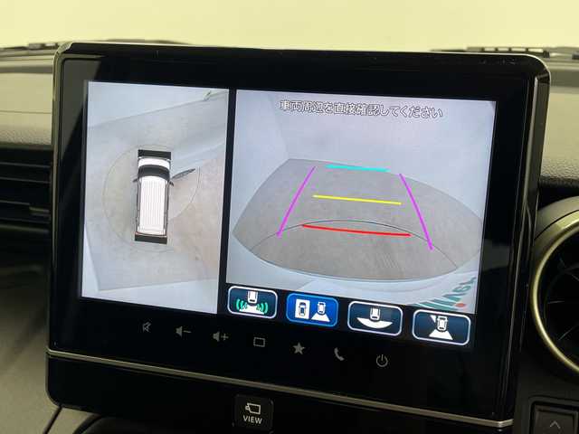 スズキ スペーシア ギア HYBRID XZ 鹿児島県 2023(令5)年 1.9万km ピュアホワイトP 純正ディスプレイオーディオ/（CD/フルセグTV）/全方位カメラ/スズキセーフティーサポート/両側パワースライドドア/アダプティブクルーズコントロール/前席シートヒーター/リアサーキュレーター/LEDヘッドライト/コーナーセンサ―/前後ドライブレコーダー/ETC/ルーフレール/純正アルミホイール