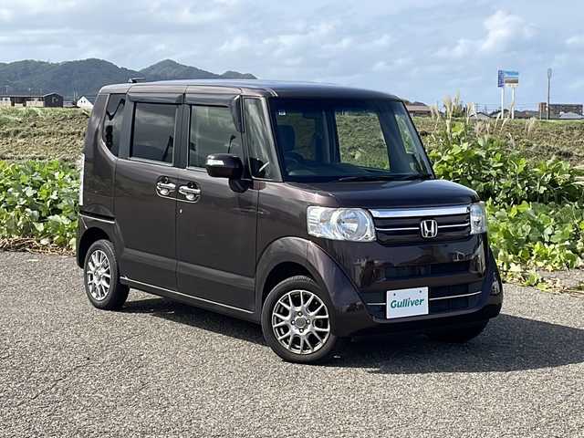 ホンダ Ｎ ＢＯＸ G Lパッケージ 新潟県 2015(平27)年 5.6万km プレミアムディープモカパール 4WD/社外メモリナビ(CN-E205D)/CD/ワンセグテレビ/バックカメラ/ETC/片側パワースライドドア/ベンチシート/シートヒーター /スマートキー/プッシュスタート/社外14インチアルミホイール