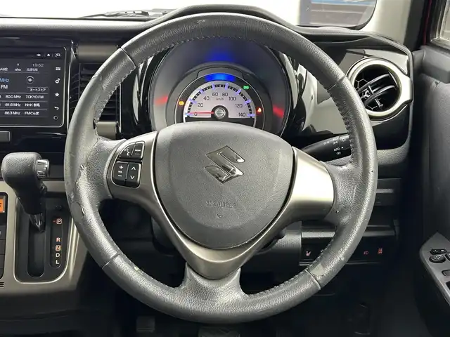 スズキ ハスラー Jスタイル Ⅱ 群馬県 2016(平28)年 7.8万km フェニックスレッドパール/ホワイト2トーンルーフ デュアルカメラブレーキサポート　純正７インチナビ　全方位モニター　ＨＩＤオートライト　ハーフレザーシート　シートヒーター　純正５インチＡＷ　ビルトインＥＴＣ　スマートキー　アイドリングストップ　禁煙車