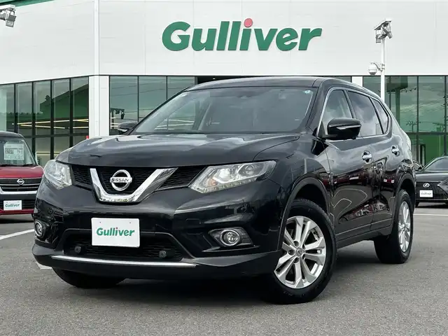 日産 エクストレイル 20X エマージェンシーブレーキ 愛媛県 2015(平27)年 6.7万km ダイヤモンドブラック 登録時走行距離：66142Km/メーカーOP純正SDナビ/AM/FM/DVD/CD/フルセグ/BT/4WD/ビルトインETC/AAC/D+Nシートヒーター/クルーズコントロール/ダウンヒルアシストコントロール/横滑り防止装置/レーンキープアシスト/衝突軽減システム/コーナーセンサー/オートライト/エンジンスタートボタン/スマートキー/純正フロアマット/純正アルミホイール