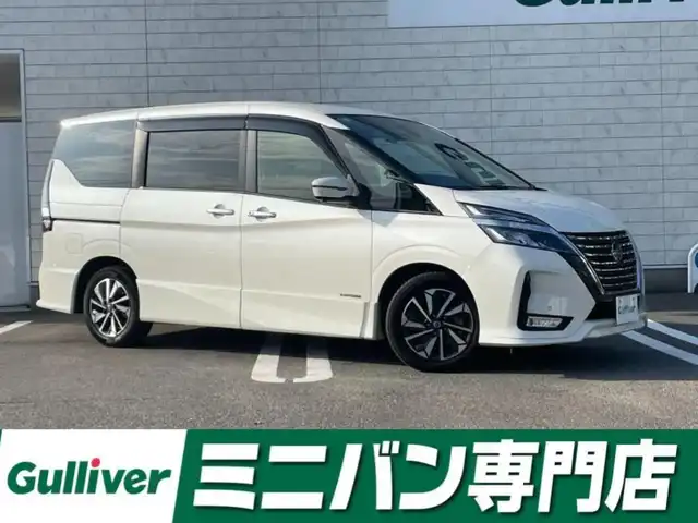 日産 セレナ ハイウェイスター V 福岡県 2021(令3)年 5万km ブリリアントホワイトパール 純正10型SDナビ(フルセグTV/CD/DVD/BT)アラウンドビューモニタープロパイロット後席フリップダウンモニターコーナーセンサー両側パワスラドラレコブラインドスポットデジタルインナーミラーETCオートホールドUSBポート純正フロアマット純正LED純正アルミホイールプッシュスタートスマートキー