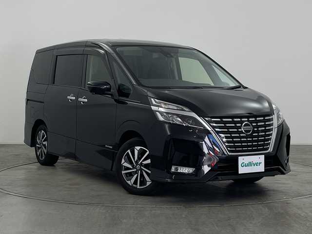 日産 セレナ ハイウェイスター V 群馬県 2020(令2)年 7.7万km ダイヤモンドブラック 純正１１型後部席モニター　純正１０型ナビ　全周囲カメラ　アダプティブクルーズコントロール　ブラインドスポットモニター　両側電動スライドドア　デジタルインナーミラー　電動パーキング　ＥＴＣ　禁煙車