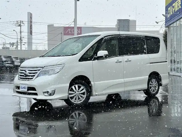 日産 セレナ ハイウェイスター Aセーフティ 道北・旭川 2014(平26)年 12.5万km ブリリアントホワイトパール (株)IDOMが運営する【じしゃロン旭川店】の自社ローン専用車両になります。こちらは現金またはオートローンご利用時の価格です。自社ローンご希望の方は別途その旨お申付け下さい/　/・純正ナビ（CD/DVD/SD/BT/フルセグ）/・アラウンドビューカメラ/・ビルトインETC/・両側パワースライドドア/・クルーズコントロール/・レーダーブレーキ/・アイドリングストップ/・フォグランプ/・スマートキー２個/・取扱説明書