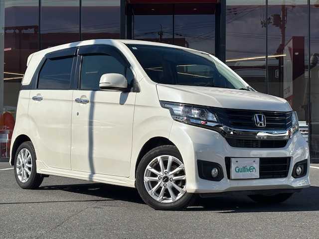 ホンダ Ｎ ＷＧＮ カスタム G 宮城県 2014(平26)年 7.3万km プレミアムホワイトパール 登録時走行距離７２３１３ｋｍ/純正ナビ/FM/AM/USB・SD/iPad・AUX/CD/DVD/ステアリングリモコン/ABS/横滑り防止装置/オートライト/アイドリングストップ/LEDヘッドライト/社外１４インチAW/ブリヂストン・ニューノ装着【２５年製　７ｍｍ】/ドアバイザー