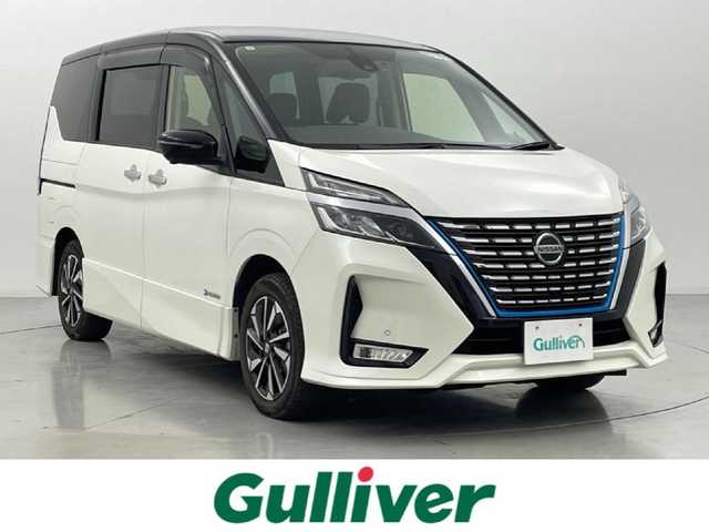 日産 セレナ e－パワー ハイウェイスター V 熊本県 2021(令3)年 5.5万km ブリリアントホワイトパール 2トーン 禁煙車　/ワンオーナー/純正ナビ（ＣＤ・ＤＶＤ・フルセグ・ＢＴ・ＳＤ）/純正フリップダウンモニター/純正前方ドライブレコーダー　/アラウンドビューモニター/ビルトインＥＴＣ　/両側パワースライドドア　/アダブティブクルーズコントロール　/プロパイロット/側方支援/後側方支援/エマージェンシーブレーキ/速度標識表示/道路標識表示/駐車支援/ふらつき警報/ブラインドスポットモニター/横滑り防止/前後クリアランスソナー/デジタルインナーミラー/オートブレーキホールド/純正フロアマット/純正16インチAW/オートライト/LEDヘッドライト/フォグランプ/スマートキー/プッシュスタート/保証書