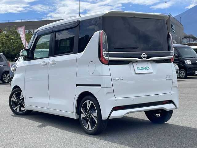 日産 ルークス HWS Gターボ プロパイロットED 山梨県 2023(令5)年 2.4万km ホワイトパール 衝突軽減ブレーキ/社外メモリナビ（CN-F1X10HD）/CD/DVD/BT/フルセグテレビ/アイドリングストップ/クルーズコントロール/両側パワースライドドア/アラウンドビューモニター/ETC/純正LEDヘッドライト/社外デジタルインナーミラー型ドラレコ/スペアキー