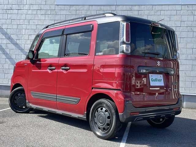 スズキ スペーシア ギア HYBRID XZ 栃木県 2019(令1)年 0.7万km フェニックスレッドパール/ガンメタリック2トーンルーフ ワンオーナー/純正8インチナビ/フルセグTV/Bluetooth/DVD再生/アラウンドビューモニター/前後ドライブレコーダー/後席サーキュレーター/シートヒーター/両側パワースライドドア/純正フロアマット/ETC/LEDヘッドライト/セーフティサポート/ABS/横滑り防止機能/コーナーセンサー/レーンキープアシスト/盗難防止装置/衝突被害軽減システム