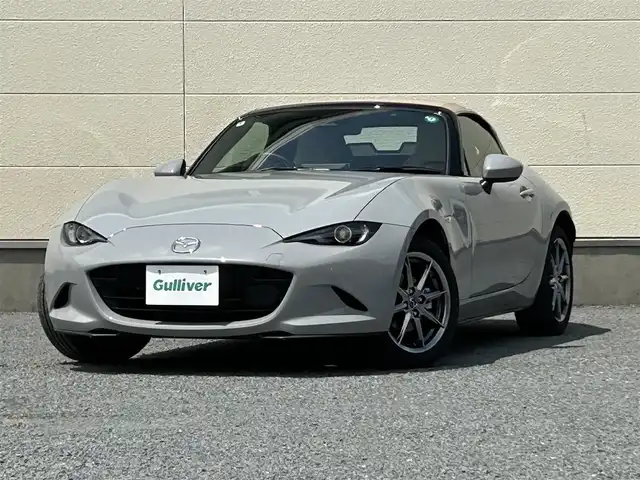 マツダ ロードスター S レザーパッケージ Vセレクション 茨城県 2024(令6)年 0.4万km グレー 純正ナビ/フルセグTV/Bluetooth接続/バックカメラ/スポーツタンナッパ本革シート/シートヒーター/BOSEサウンド/クルーズコントロール/LEDオートライト/純正１６インチアルミホイール/コーナーセンサー/USB入力端子/ベージュソフトトップ