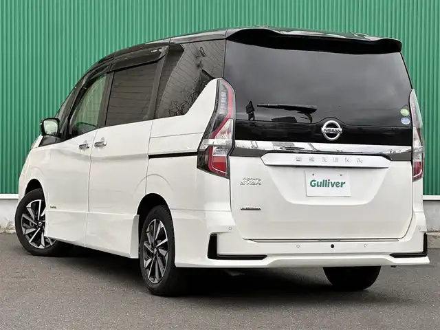 日産 セレナ ハイウェイスター V 宮城県 2021(令3)年 1.2万km ブリリアントホワイトパール 2トーン セーフティパックA/・SRSエアバッグ（サイド/カーテン）/・インテリジェントアラウンドビューモニター/・インテリジェントルームミラー/・ふらつき警報/・ヒーター付ドアミラー/リアオートエアコン/3列目ヒーターダクト/防水シート/＝＝＝/プロパイロット/インテリジェントエマージェンシーブレーキ/踏み間違い衝突防止アシスト/車線逸脱警報/車線逸脱防止支援システム/後側方車両検知警報/後退時車両検知警報/後側方衝突防止支援システム/前方衝突予測警報/コーナーセンサー/純正10インチナビ/・CD/DVD/・Bluetooth/・フルセグTV/ビルトインETC/ドライブレコーダー/ハンズフリーパワースライドドア（両側）/革巻きステアリング/電動パーキングブレーキ/ブレーキホールド/アダプティブLEDヘッドランプ/フォグランプ/オートライト/スマートキー＆プッシュスタート/電動格納ミラー/純正16インチAW/純正ドアバイザー/純正フロアマット/W/サイド/カーテンエアバッグ