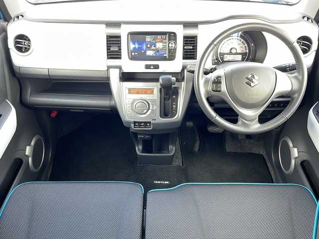 スズキ ハスラー X ターボ 岩手県 2014(平26)年 0.7万km サマーブルーM レーダーセーフティ 純正ナビ バックC TV ステアスイッチ USB接続 ETC オフロードモード ヒルディセントコントロール シートヒーター オートHIDヘッドライト フォグランプ 純正15インチAW　ヒーター付電格ミラー