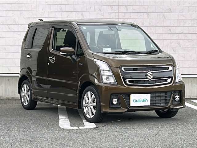 スズキ ワゴンＲ スティングレー HYBRID X 山形県 2019(令1)年 0.4万km ブレイブカーキP スズキセーフティサポート/・デュアルセンサーブレーキサポート/・車線逸脱抑制制御機能/・車線逸脱警報機能/・横滑り防止装置（ＥＳＰ）/ヘッドアップディスプレイ/DOP9インチナビ/CD.DVD.BT.SD.USB/フルセグ/ドライブレコーダー前後/シートヒーター/LEDヘッドライト/LEDフォグランプ/プッシュスタート/スマートキー