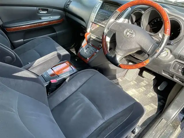 トヨタ ハリアー 240G 長野県 2008(平20)年 19.8万km ブラック 取扱説明書/HDDナビ/フルセグテレビ/AM/FM/Bluetooth/IPod/パワーウィンドウ/4WD/リモコンキー/純正フロアマット/社外17インチAW/ドアバイザー/ETC