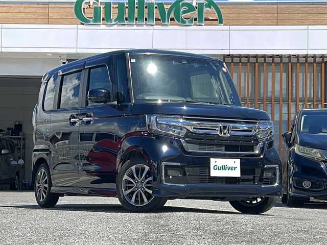 ホンダ Ｎ ＢＯＸ カスタム L 沖縄県 2021(令3)年 5.1万km ミッドナイトブルービームM 純正ナビ・Bluetooth・CD/バックカメラ/片側パワースライドドア/ドライブレコーダー/ETC/シートヒーター/オートライト/衝突軽減システム/レーンキープアシスト/電動格納ミラー/ステアリングスイッチ/LEDヘッドライト/リアロールサンシェード