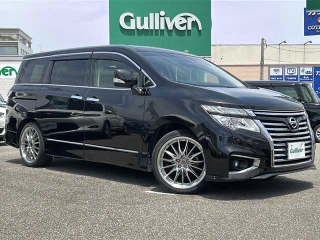 日産 エルグランド 250ハイウェイスターS 石川県 2019(令1)年 8.7万km ファントムブラック フローティング9インチナビ/フルセグTV/衝突軽減ブレーキ/アダプティブクルーズコントロール/両側パワースライドドア/純正ホイール積み込み/社外20インチアルミ/ETC/４WD/オットマン/LEDヘッドライト/バックカメラ