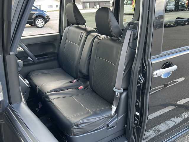 ダイハツ タント カスタム X トップED SA Ⅲ 富山県 2017(平29)年 3.9万km ブラックマイカメタリック 禁煙車/純正ナビ/バックカメラ/TV（フルセグ）/片側パワースライドドア/スマートキー/ハーフレザーシート/シートヒーター（運転席）/純正アルミホイール/純正フロアマット/プッシュスタート/オートマチックハイビーム/盗難防止装置/横滑り防止装置