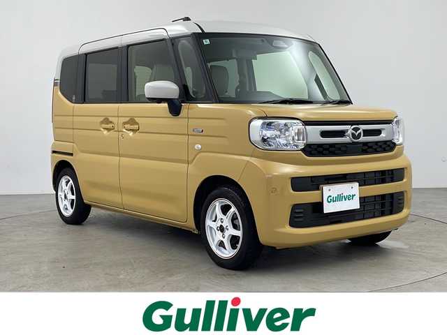 マツダ フレアワゴン XS 鹿児島県 2024(令6)年 0.7万km 黄 純正メモリナビ/(BT/Applecarplay/Androidoauto/AM/FM/フルセグTV)/衝突軽減ブレーキ/レーンキープアシスト/全方位カメラ/バックカメラ/両側パワースライドドア/前後コーナーセンサー/ツートンカラー/アイドリングストップ/ビルトインETC/前席シートヒーター/社外シートカバー/純正LEDヘッドライト/社外14インチアルミホイール/リアサーキュレーター/スペアキー
