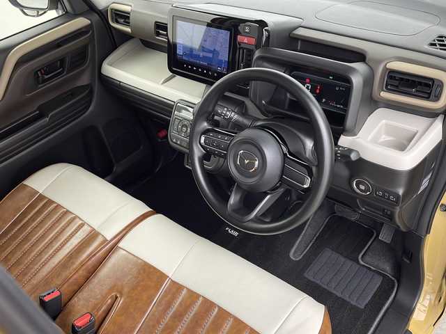 マツダ フレアワゴン XS 鹿児島県 2024(令6)年 0.7万km 黄 純正メモリナビ/(BT/Applecarplay/Androidoauto/AM/FM/フルセグTV)/衝突軽減ブレーキ/レーンキープアシスト/全方位カメラ/バックカメラ/両側パワースライドドア/前後コーナーセンサー/ツートンカラー/アイドリングストップ/ビルトインETC/前席シートヒーター/社外シートカバー/純正LEDヘッドライト/社外14インチアルミホイール/リアサーキュレーター/スペアキー