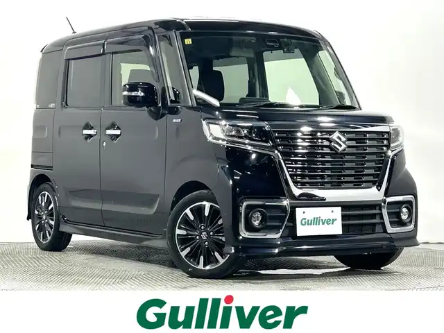スズキ スペーシア カスタム HYBRID XS 大阪府 2018(平30)年 6.1万km ブルーイッシュブラックパール3 社外ナビTV 360カメラ 両側パワースライドドア ハーフレザー シートヒーター 衝突軽減ブレーキ レーンアシスト スマートキー プッシュスタート オートライト ドライブレコーダー ETC