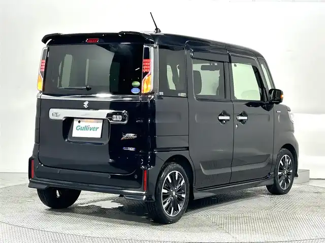 スズキ スペーシア カスタム HYBRID XS 大阪府 2018(平30)年 6.1万km ブルーイッシュブラックパール3 社外ナビTV 360カメラ 両側パワースライドドア ハーフレザー シートヒーター 衝突軽減ブレーキ レーンアシスト スマートキー プッシュスタート オートライト ドライブレコーダー ETC