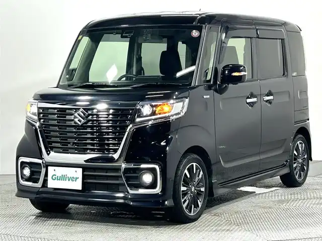 スズキ スペーシア カスタム HYBRID XS 大阪府 2018(平30)年 6.1万km ブルーイッシュブラックパール3 社外ナビTV 360カメラ 両側パワースライドドア ハーフレザー シートヒーター 衝突軽減ブレーキ レーンアシスト スマートキー プッシュスタート オートライト ドライブレコーダー ETC