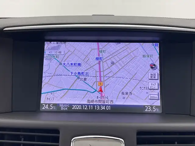 日産 シーマ ハイブリッド VIP G 群馬県 2012(平24)年 9.2万km スーパーブラック ＢＯＳＥサウンドシステム　サンルーフ　純正後席モニター　純正ナビ　バックカメラ　レザーシート　エアーシート　レザーステアリング　衝突被害軽減ブレーキ　アダプティブクルーズコントロール　ＥＴＣ　禁煙車