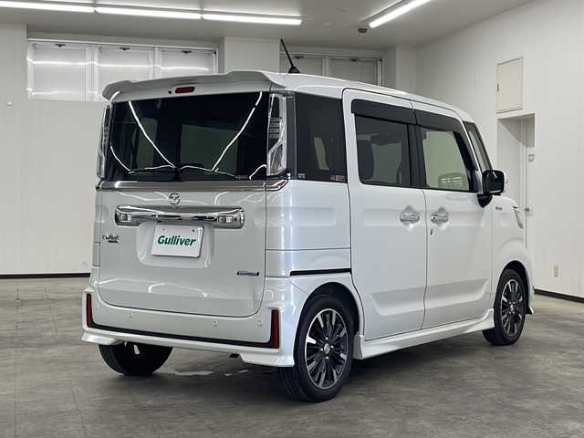 マツダ フレアワゴン カスタムスタイル ハイブリッド XS 長崎県 2022(令4)年 1.2万km ピュアホワイトP ワンオーナー/禁煙車/社外ナビ（CN-RZ875）/CD/DVD/地デジテレビ/Bluetooth/アラウンドビューモニター/ドライブレコーダー/コーナーセンサー/衝突軽減システム/レーンキープアシスト/クルーズコントロール/ステアリングスイッチ/オートライト/LEDヘッドランプ/運転席側シートヒーター/ハーフレザーシート/取説/保証書