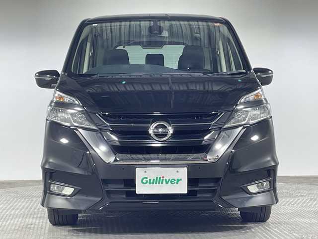 日産 セレナ ハイウェイスター プロパイロットED 神奈川県 2017(平29)年 7万km ダイヤモンドブラック 純正9型SDナビゲーション【MM516D-L】/純正フリップダウンモニター/フルセグ　Bluetooth　CD DVDブルーレイ対応 SD　AUX/両側電動スライドドア/プロパイロット/レーダークルーズコントロール/エマージェンシーブレーキ/LDW車線逸脱警報/踏み間違い防止アシスト/進入禁止標識検知/フロントバックソナー/車線逸脱防止支援システム/アイドリングストップ/革巻きステアリング/ステアリングスイッチ/2列目パーソナルテーブル/電動パーキングブレーキ/オートブレーキホールド/社外ETC/ECOモード/プッシュスタート/インテリジェントキー/純正16インチアルミホイール/オートライト/フロントフォグ/純正サイド/リアスポイラー