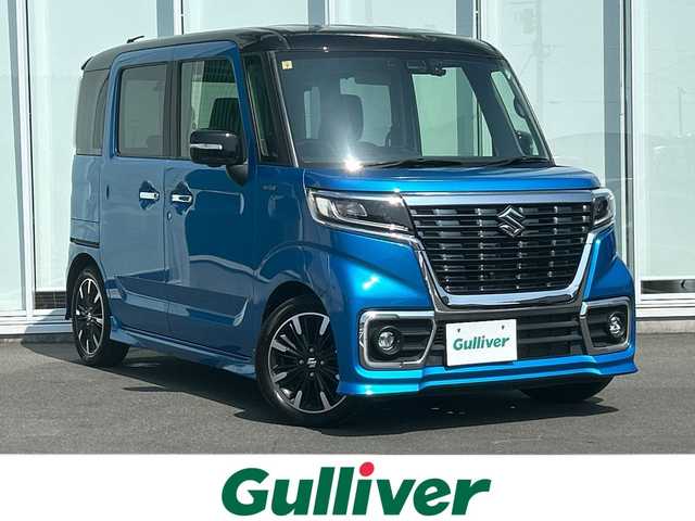 スズキ スペーシア カスタム HYBRID XS 神奈川県 2020(令2)年 3.7万km ブリスクブルーメタリック/ブラック2トーンルーフ 純正ナビ（CN-RZ853)/フルセグ/Bluetooth/CD/DVD/USB/両側パワースライドア　/ヘッドアップディスプレイ　/シートヒーター　/コーナーセンサー　/ＥＴＣ　/ドライブレコーダー　/ＬＥＤヘッドライト　/オートライト　/オートマチックハイビーム　/純正AW/純正フロアマット/スマートキー/プッシュスタート/ABS/横滑り防止装置/レーンキープアシスト/保証書/取扱説明書