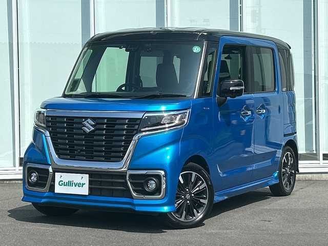 スズキ スペーシア カスタム HYBRID XS 神奈川県 2020(令2)年 3.7万km ブリスクブルーメタリック/ブラック2トーンルーフ 純正ナビ（CN-RZ853)/フルセグ/Bluetooth/CD/DVD/USB/両側パワースライドア　/ヘッドアップディスプレイ　/シートヒーター　/コーナーセンサー　/ＥＴＣ　/ドライブレコーダー　/ＬＥＤヘッドライト　/オートライト　/オートマチックハイビーム　/純正AW/純正フロアマット/スマートキー/プッシュスタート/ABS/横滑り防止装置/レーンキープアシスト/保証書/取扱説明書