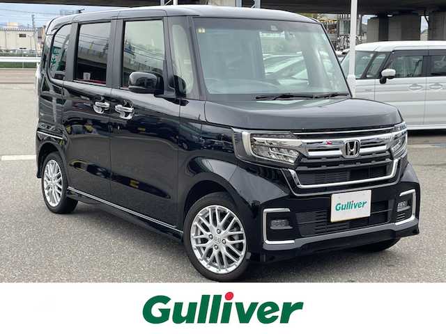 ホンダ Ｎ ＢＯＸ カスタム L ターボ 石川県 2023(令5)年 1.3万km 黒 4WD/純正メモリーナビ/純正CD/DVD/フルセグTV/バックカメラ/LEDヘッドライト/ETC/両側パワースライドドア/スマートキー/プッシュスタート/電動ミラー/ホンダセンシング/レーダークルーズ/オートライト/シートヒーター/ハーフレザーシート/純正アルミホイール