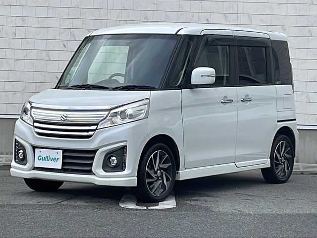 スズキ スペーシア カスタム XS 山形県 2016(平28)年 8.5万km クリスタルホワイトP 純正ナビ(CD.BT.AUX.USB)/全方位カメラ/フルセグ/両側パワースライドドア/シートヒーター/キセノンライト/プッシュスタート/スマートキーｘ２