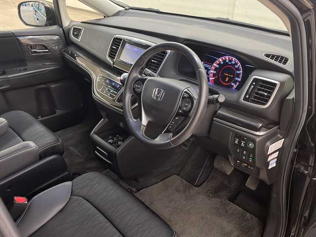 ホンダ オデッセイ アブソルート 道央・札幌 2015(平27)年 3.3万km クリスタルブラックパール HONDAセンシング/ACC/自動ブレーキ/LKAS/ステアリングアシスト/社外ナビ　ストラーダCN-RS01D/フルセグTV/Bluetooth/左右電動スライドドア/アイドリングストップ/電動ラインコントロール/ECON/TEIN車高調/EDFCII/純正フロアマット/オートライト/サイドミラーヒーター/ETC/ドアバイザー