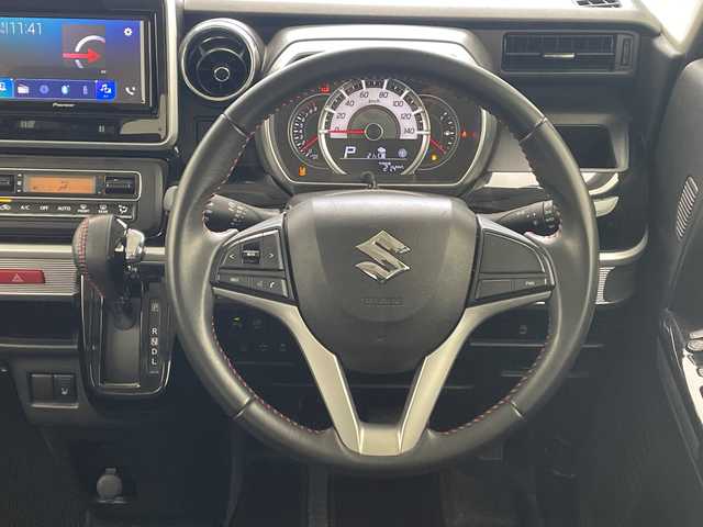 スズキ スペーシア カスタム HYBRID XS 沖縄県 2018(平30)年 6.8万km ピュアホワイトP 純正ディスプレイオーディオ（PVH-9300DVSZS）　　/DVD　/ＡＵＸ　/Ｂｌｕｅｔｏｏｔｈ　/ＥＴＣ/ハーフレザーシート　/両側パワースライドドア　/コーナーセンサー　/シートヒーター　/ＬＥＤヘッドライト　/オートライト/横滑り防止装置　/純正フロアマット/純正15インチアルミホイール