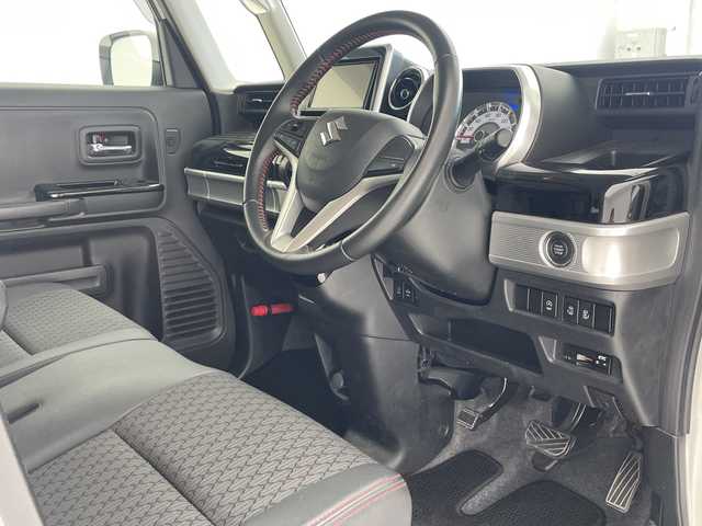 スズキ スペーシア カスタム HYBRID XS 沖縄県 2018(平30)年 6.8万km ピュアホワイトP 純正ディスプレイオーディオ（PVH-9300DVSZS）　　/DVD　/ＡＵＸ　/Ｂｌｕｅｔｏｏｔｈ　/ＥＴＣ/ハーフレザーシート　/両側パワースライドドア　/コーナーセンサー　/シートヒーター　/ＬＥＤヘッドライト　/オートライト/横滑り防止装置　/純正フロアマット/純正15インチアルミホイール