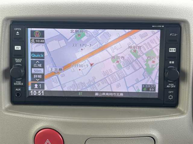 日産 キューブ 15X 富山県 2018(平30)年 8.1万km スーパーブラック 純正ＳＤナビ／/フルセグＴＶ／/Ｂｌｕｅｔｏｏｔｈ／/バックカメラ／/インテリジェントキー／/アイドリングストップ／/プッシュスタートエンジン／/ビルトインＥＴＣ／/ステアリングスイッチ／/ベンチシート
