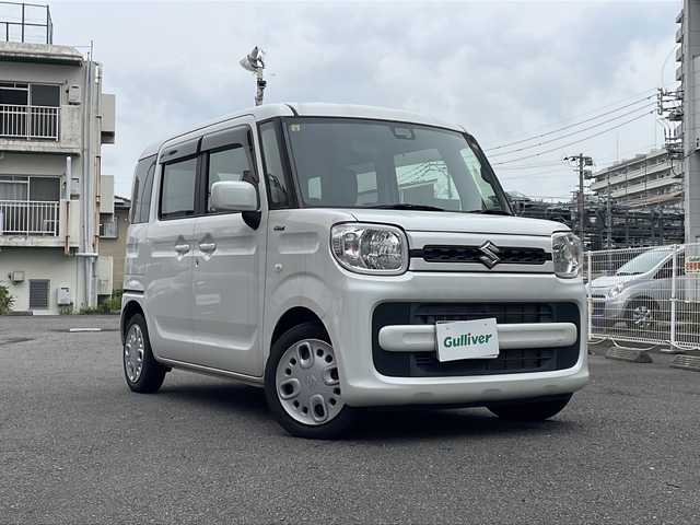 スズキ スペーシア HYBRID G 宮崎県 2018(平30)年 1.2万km ピュアホワイトP ワンオーナー/プッシュスタート/コーナーセンサー後ろのみ/オートライト/オートハイビーム/パワーウィンドウ/パワーステアリング/アイドリングストップ/衝突軽減システム/レーンキープアシスト/横滑り防止/純正フロアマット