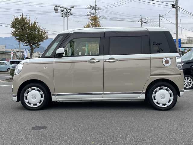 ダイハツ ムーヴ キャンバス G メイクアッフ SA Ⅱ 長野県 2016(平28)年 4.4万km パールホワイトⅢ/ナチュラルベージュマイカメタリック 2トーン 禁煙車/4WD/純正8インチナビ/【NSZN-X67D】/（CD/DVD/フルセグTV/Bluetooth/HDMI）/スマートアシスト２/・衝突回避支援ブレーキ/・衝突警報機能/・車線逸脱警報機能/・誤発進抑制制御機能/・先行車発進お知らせ機能/全周囲カメラ/バックカメラ/ETC/両側パワースライドドア/ステアリングスイッチ/アイドリングストップ/ベンチシート/LEDヘッドライト/純正ドラレコ/フォグランプ/オートライト/スマートキー/Pスタート/電動格納ミラー/純正フロアマット/ドアバイザー