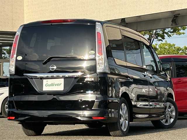 日産 セレナ ハイウェイスター Vセレクション 宮城県 2012(平24)年 7.2万km スーパーブラック 社外ナビ/DVD/CD/TV(フルセグ)/AM・FM/SD/クルーズコントロール/ETC/後席用モニター(10インチ)/後席サンシェード/バックカメラ/両側パワースライドドア/純正16インチアルミホイール/純正16インチアルミスタッドレス積込/後席エアコン/横滑り防止