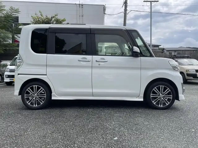 ダイハツ タント カスタム RS スマートセレ SA 熊本県 2014(平26)年 11.6万km パールホワイトⅢ 衝突軽減ブレーキ/プッシュスタート/社外ナビ/（CD・DVD・フルセグTV・BTオーディオ・SD）/ETC/純正15インチAW/両側パワースライドドア/LEDヘッドライト/オートライト/フォグライト/横滑り防止装置/ウィンカーミラー/純正フロアマット/純正ドアバイザー