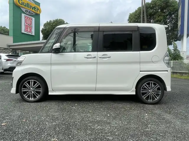 ダイハツ タント カスタム RS スマートセレ SA 熊本県 2014(平26)年 11.6万km パールホワイトⅢ 衝突軽減ブレーキ/プッシュスタート/社外ナビ/（CD・DVD・フルセグTV・BTオーディオ・SD）/ETC/純正15インチAW/両側パワースライドドア/LEDヘッドライト/オートライト/フォグライト/横滑り防止装置/ウィンカーミラー/純正フロアマット/純正ドアバイザー