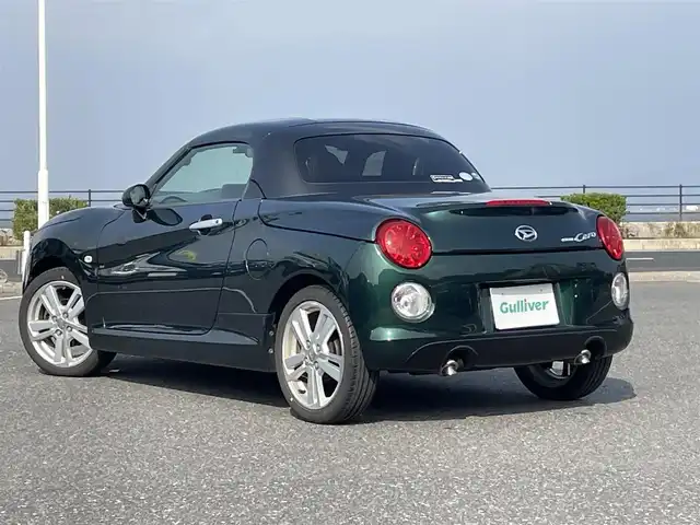 ダイハツ コペン セロ 島根県 2015(平27)年 8万km ブリティッシュグリーンマイカ 登録時走行距離79126km/社外オーディオ（CUK-W69D）/Bluetooth/シートヒーター/プッシュスタート/アイドリングストップ/純正LED/純正16インチアルミ/純正フォグライト/保証書