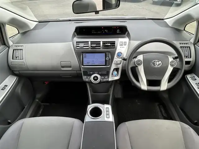 トヨタ プリウス α S 岡山県 2012(平24)年 10.8万km シルバーM 純正メモリナビ　NSZT-W62G/フルセグTV、CD、DVD、Bluetooth、AM、FM/バックカメラ/ETC/オートライト/プッシュスタート/スマートキー