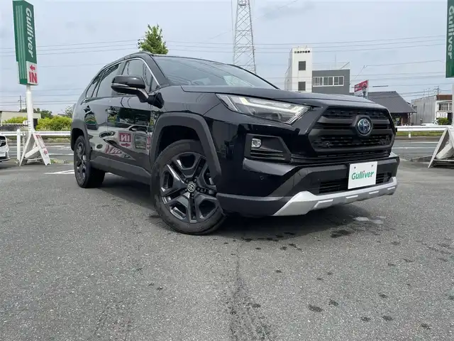 トヨタ ＲＡＶ４ ハイブリッド アドベンチャー 愛知県 2022(令4)年 8.4万km アティチュードブラックマイカ ワンオーナー/バックカメラ/ウィンカーミラー/クルーズコントロール/プッシュスタート/ETC/社外ディスプレイオーディオ/Bluetooth/AppleCarPlay/シートヒーター/エアシート/レーンキープ/衝突軽減ブレーキ/BSM