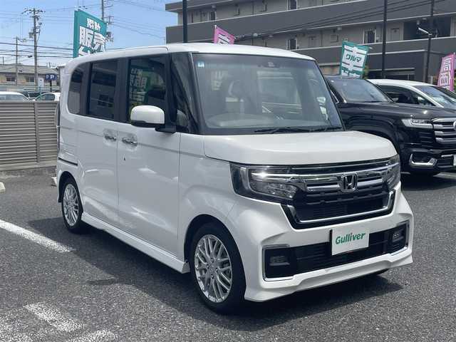 ホンダ Ｎ ＢＯＸ カスタム EX ターボ 大阪府 2022(令4)年 2.9万km プラチナホワイトパール ワンオーナー/ギャザーズSDナビ/CD.DVD.BT.フルセグ/ギャザーズドラレコ/バックカメラ/ビルトインETC/レーダークルコン/パドルシフト/両側パワスラ/前席シートヒーター/デジタルインナーミラー/クリアランスソナー/オートLEDライト/レーンキープアシスト/スマートキー×2/プッシュスタート/保証書.取説/純正フロアマット