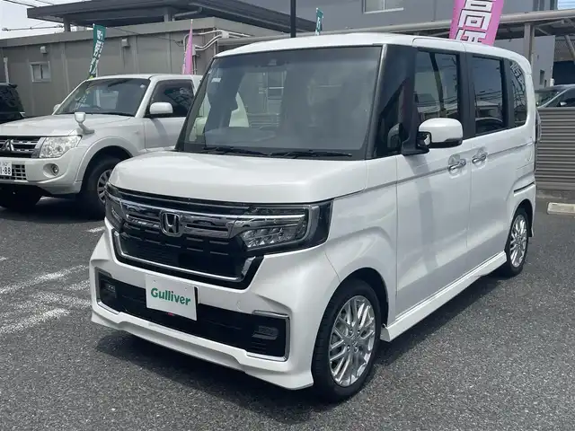 ホンダ Ｎ ＢＯＸ カスタム EX ターボ 大阪府 2022(令4)年 2.9万km プラチナホワイトパール ワンオーナー/ギャザーズSDナビ/CD.DVD.BT.フルセグ/ギャザーズドラレコ/バックカメラ/ビルトインETC/レーダークルコン/パドルシフト/両側パワスラ/前席シートヒーター/デジタルインナーミラー/クリアランスソナー/オートLEDライト/レーンキープアシスト/スマートキー×2/プッシュスタート/保証書.取説/純正フロアマット
