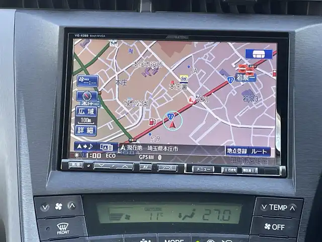 トヨタ プリウス S ツーリングセレクション 埼玉県 2011(平23)年 14.7万km ホワイトパールクリスタルシャイン 社外8インチHDDナビ（VIE-X088)/　（フルセグTV/CD・DVD/SD/HDD/ラジオ）/プッシュスタート/オートライト/純正フォグライト/ステアリングスイッチ/ETC/モードスイッチ（パワー/エコ/EV)/純正フロアマット/純正ドアバイザー/タイヤサイズ　　215/45/R17