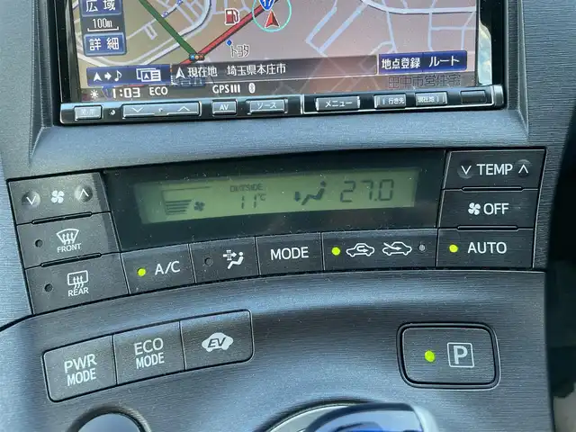 トヨタ プリウス S ツーリングセレクション 埼玉県 2011(平23)年 14.7万km ホワイトパールクリスタルシャイン 社外8インチHDDナビ（VIE-X088)/　（フルセグTV/CD・DVD/SD/HDD/ラジオ）/プッシュスタート/オートライト/純正フォグライト/ステアリングスイッチ/ETC/モードスイッチ（パワー/エコ/EV)/純正フロアマット/純正ドアバイザー/タイヤサイズ　　215/45/R17