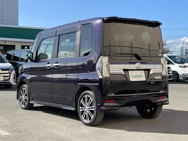 ダイハツ タント カスタム RS トップED SA Ⅲ 東京都 2018(平30)年 4.6万km ナイトシャドーパープルクリスタルM 社外ナビ/バックカメラ/Bluetooth/フルセグTV/両側電動スライドドア/運転席シートヒーター/衝突軽減装置/ETC/純正フロアマット/純正サイドバイザー/フォグライト